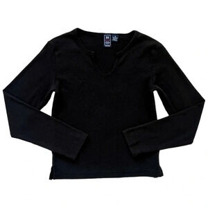 Y2K Derek Heart Black Long Sleeve T Shirt